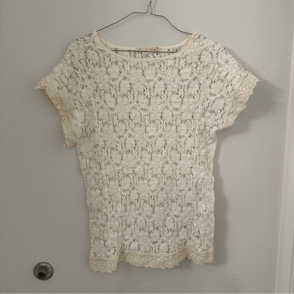 JOIE a la plage Balton Lace Tunic in Off White size XS swim cover up crochet - Picture 5 of 9